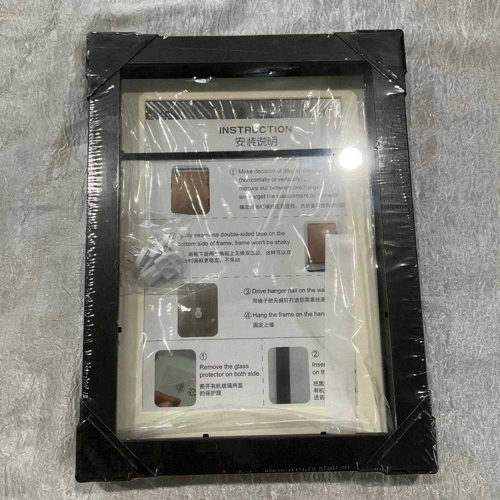 2 New 3D Black Wood Grain Shadow Box Frame 8x10 Deep Art Display Case Memory Box
